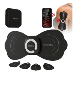 FitRx Cordless Shiatsu Shoulder, Back, and Neck Massager with Heat, USB-Rechargeable, Black