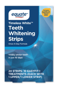 Equate Timeless White Whitening Strips, Enamel Safe, 20 Whitening Strips (10 Treatments)