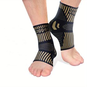 COPPER Ankle Brace Compression Support Sleeve for Injury Recovery, Joint Pain. Plantar Fasciitis Foot Socks with Arch Support, Eases Swelling, Heel Sp
