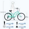 7 Speed Bicycles, Multiple Colors 26"Inch Beach Cruiser Bike