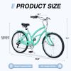 7 Speed Bicycles, Multiple Colors 26"Inch Beach Cruiser Bike
