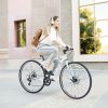 Shimano 7 Speed Hybrid Bike Aluminum Alloy Frame Double Disc Brakes 700C Road Bike For men women's City Bicycle