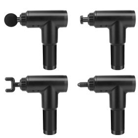 Percussion Massage Gun Rechargeable Deep Tissue Vibration Massager Handheld Leg Body Cordless Massager w/ 4 Interchangeable Heads 6 Intensity (Option: PercussionMassageGu)