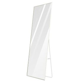 Full Length Mirror 67x25.6in Aluminum Alloy Wall Mirror Free Standing Floor Mirror Hanging Leaning Against Wall for Dressing Bedroom Living Room (Option: 65_170cm_white)