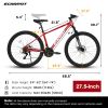 A27312 Mountain Bike 27.5 Inch Wheels, 21-Speed Mens Womens Trail Commuter City Mountain Bike, Aluminium Frame Disc Brakes Thumb Shifter Front Fork Bi